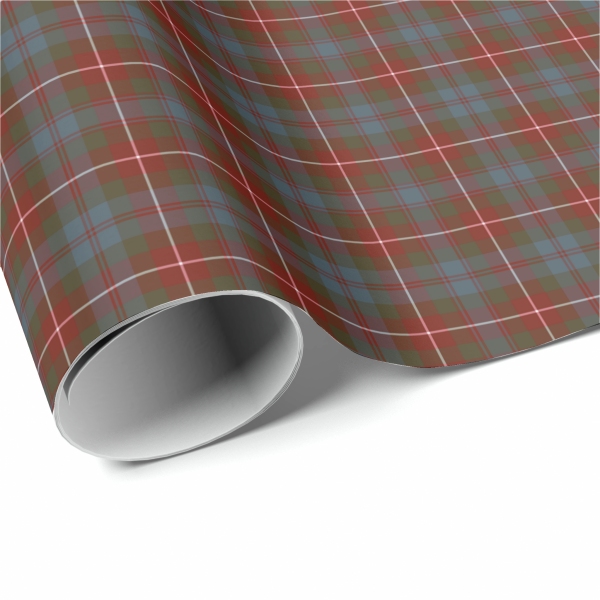 Fraser Weathered tartan wrapping paper