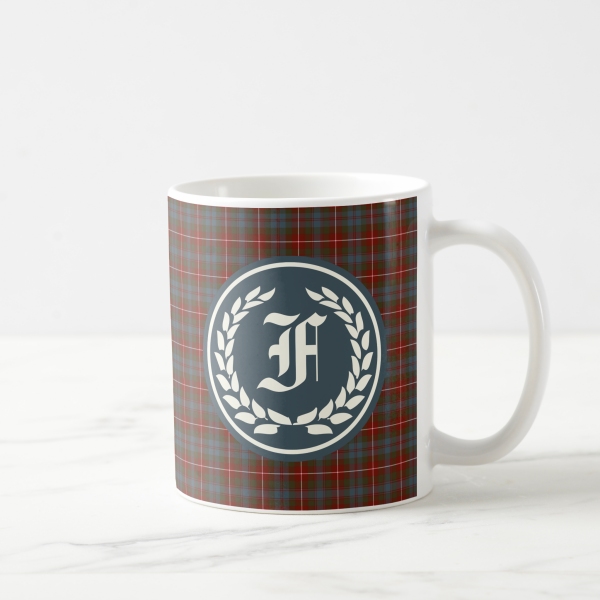 Fraser Weathered tartan monogrammed coffee mug