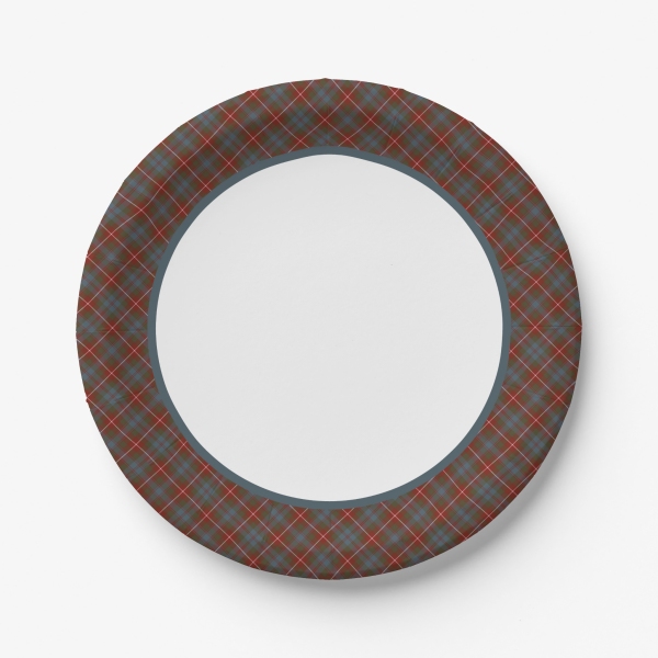 Clan Fraser Weathered Tartan Paper Plates