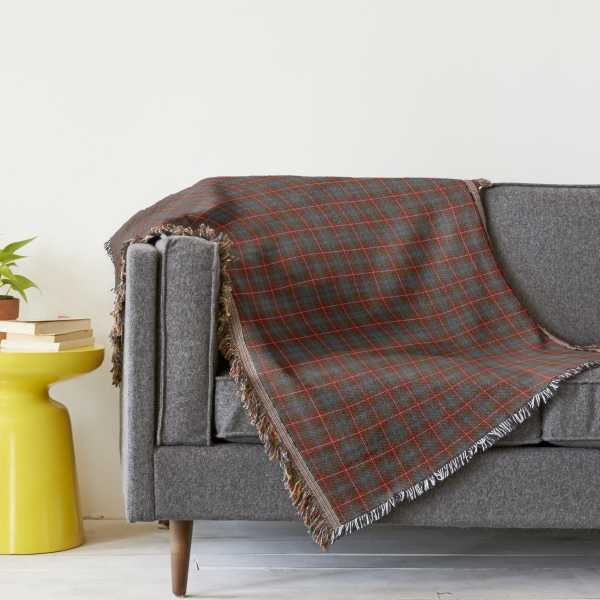 Fraser Weathered tartan throw blanket