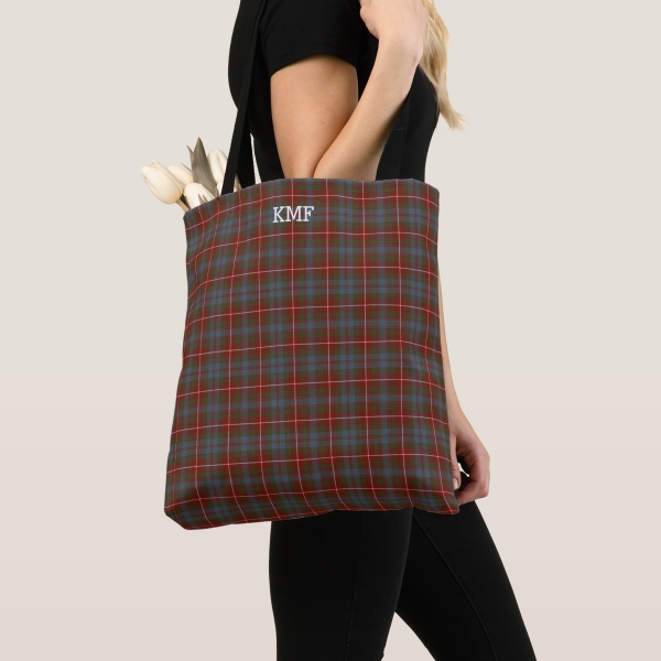 Fraser Weathered tartan monogram tote bag