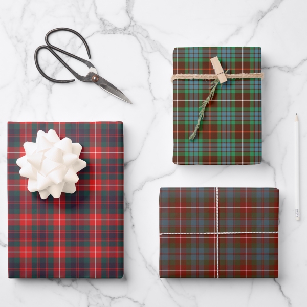 Fraser of Lovat tartan variety wrapping paper