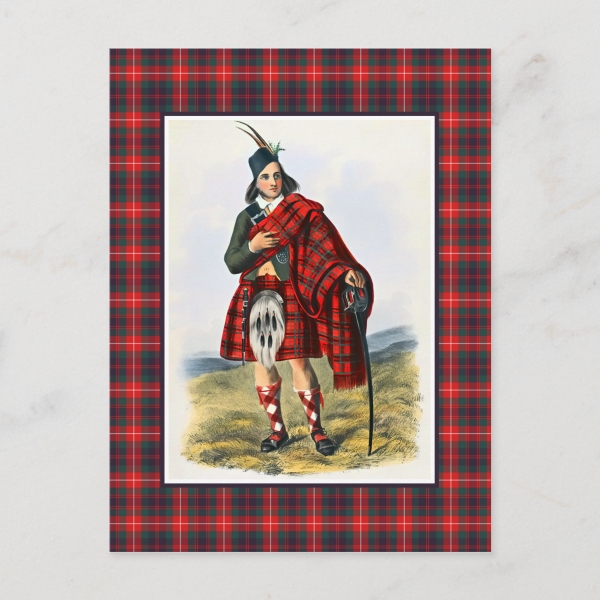 Fraser of Lovat tartan postcard