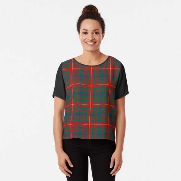 Fulton tartan chiffon top