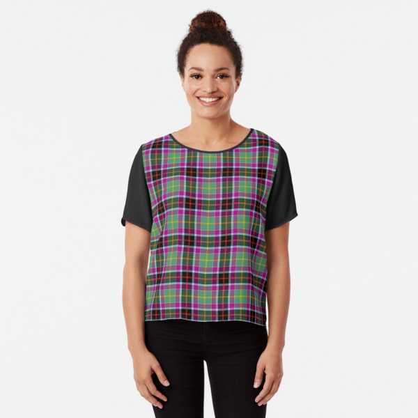 Galawater Ancient District tartan chiffon top