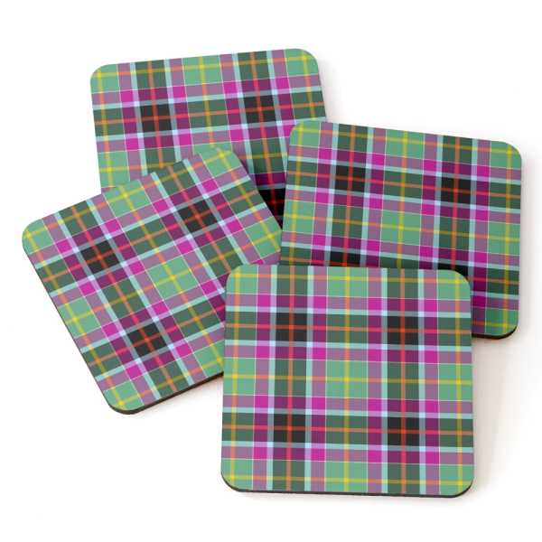 Galawater Ancient District tartan beverage coasters