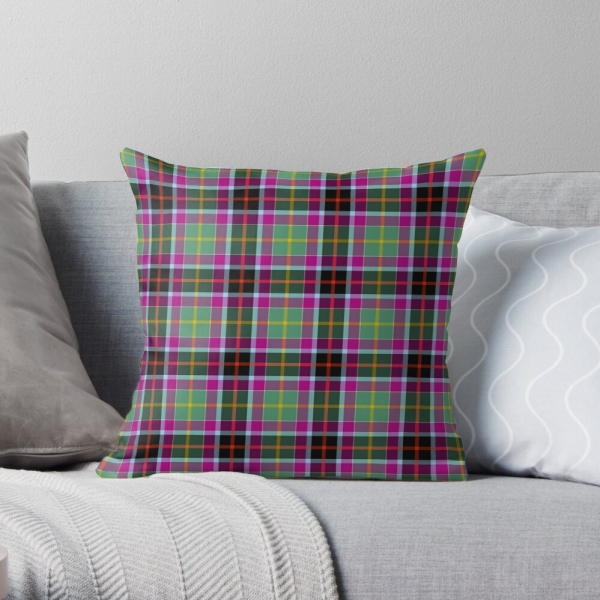 Galawater Ancient District tartan throw pillow