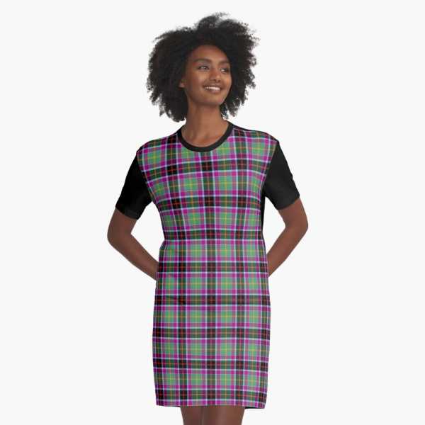 Galawater Ancient District tartan tee shirt dress