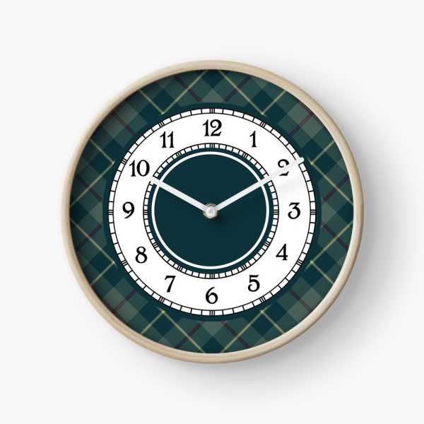 Galloway District tartan wall clock