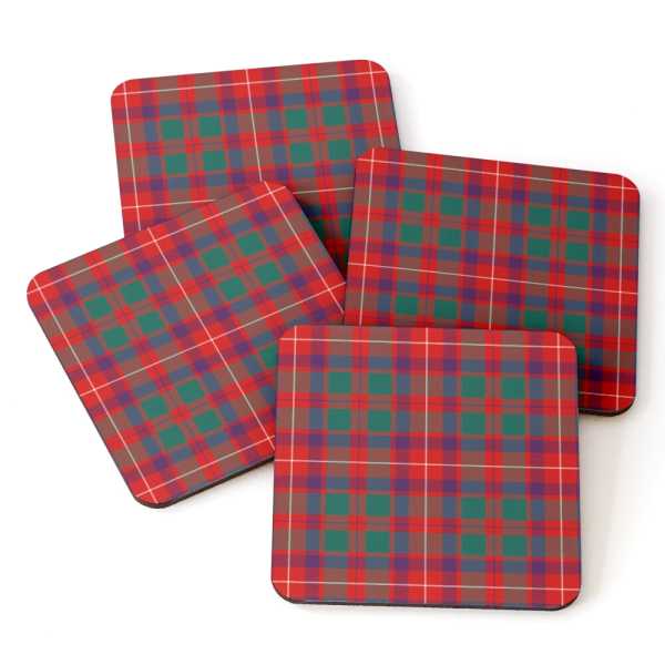 Geddes tartan beverage coasters