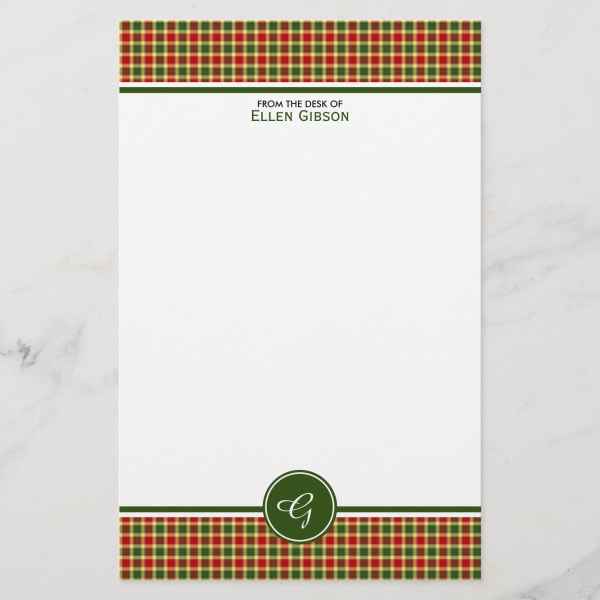 Stationery with Gibbs tartan border