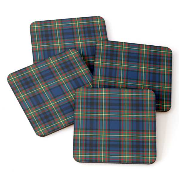 Gillies tartan beverage coasters