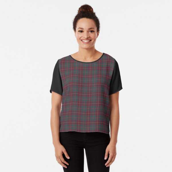 Glen Coe District tartan chiffon top