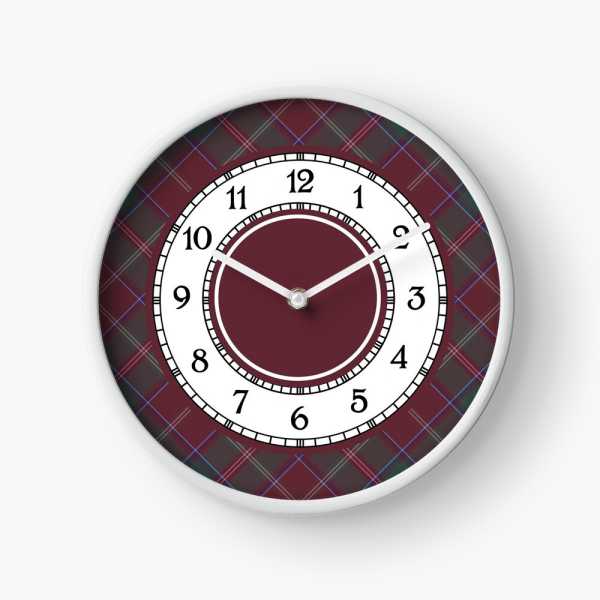 Glen Coe District tartan wall clock