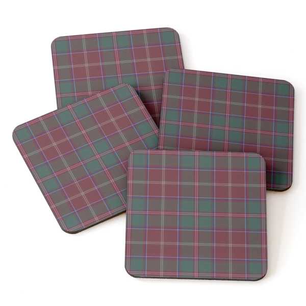 Glen Coe District tartan beverage coasters