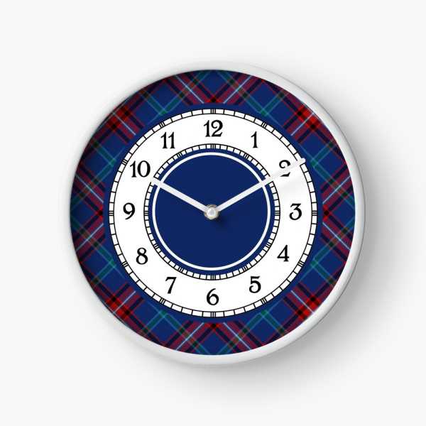 Glenn tartan wall clock