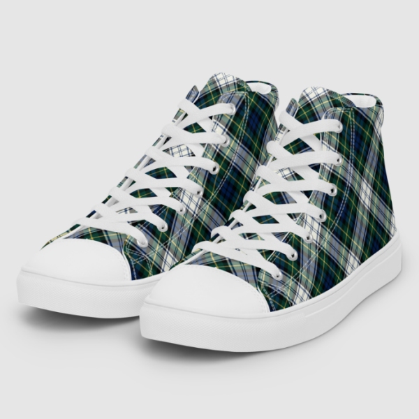 Gordon Dress tartan men's white hightop shoes