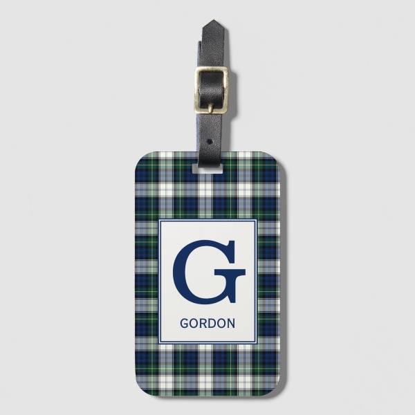 Gordon Dress tartan luggage tag