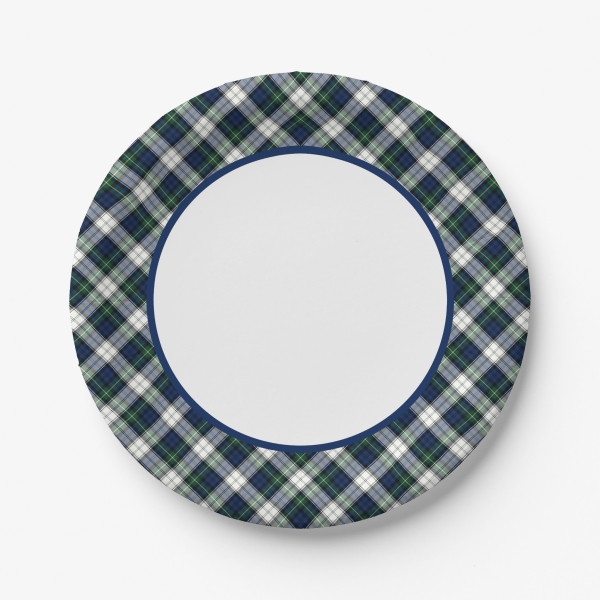 Gordon Dress tartan paper plate