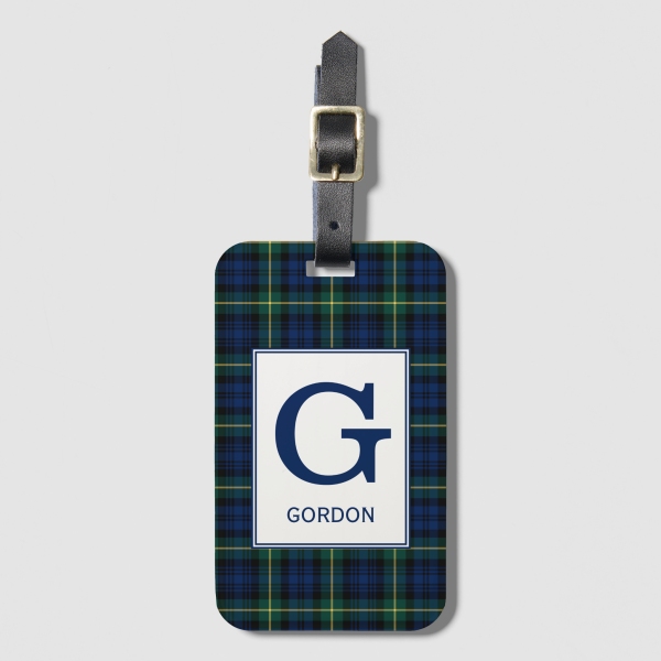 Gordon tartan luggage tag
