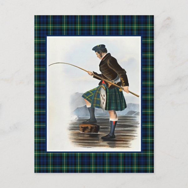 Gordon tartan postcard