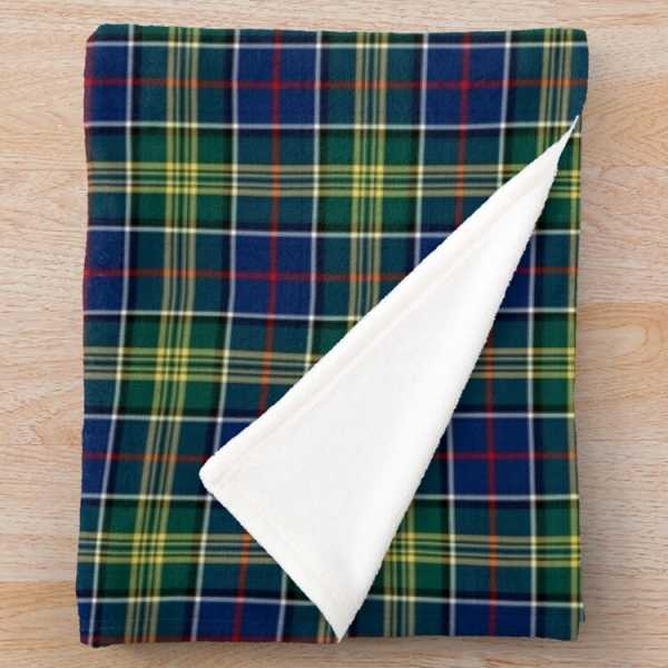 Greene tartan fleece throw blanket