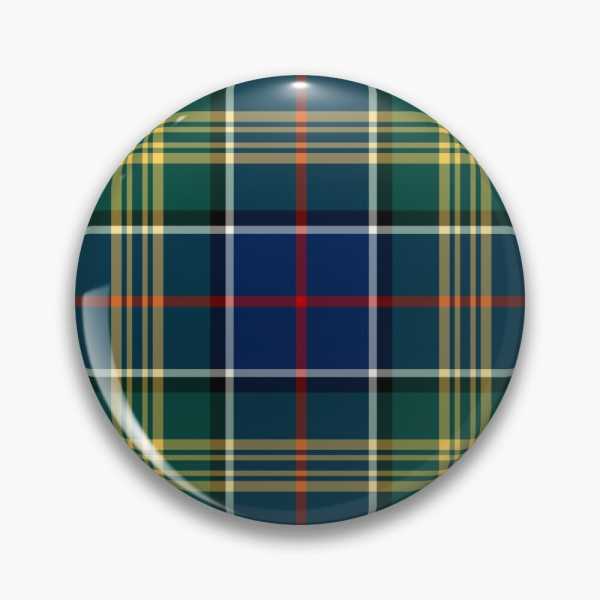 Greene tartan pinback button