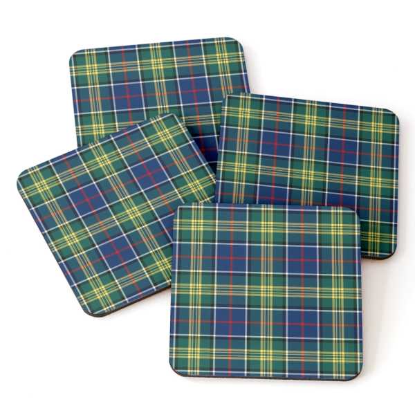 Greene tartan beverage coasters