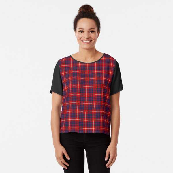 Hamilton tartan chiffon top