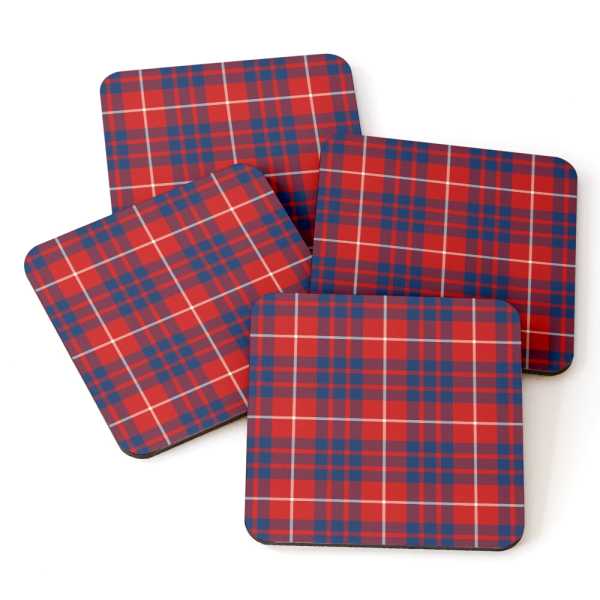 Hamilton tartan beverage coasters