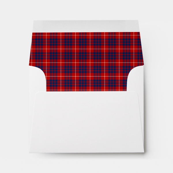 Envelope with Hamilton tartan liner