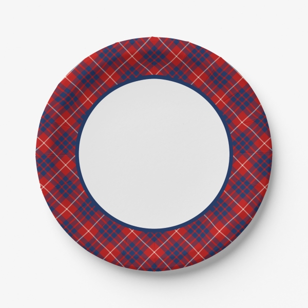 Hamilton tartan paper plate