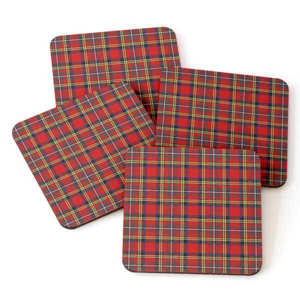 Hepburn tartan beverage coasters