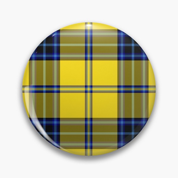 Hughes tartan pinback button