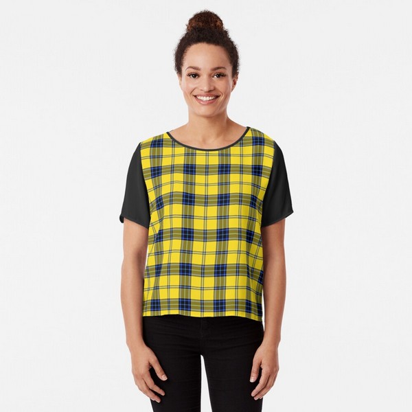 Hughes tartan chiffon top