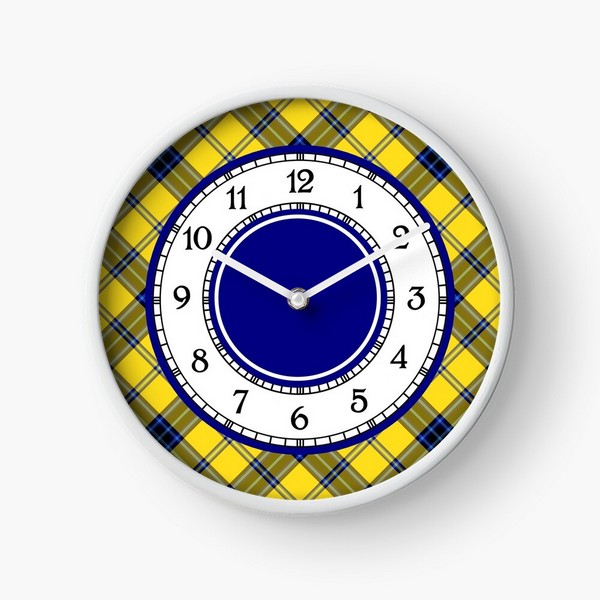 Hughes tartan wall clock