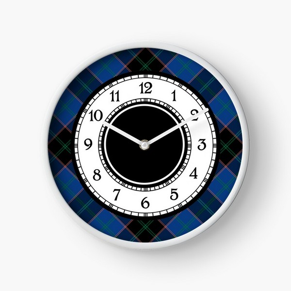 Hume tartan wall clock