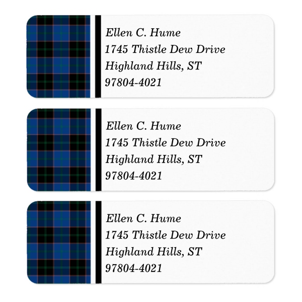 Clan Hume Tartan Labels