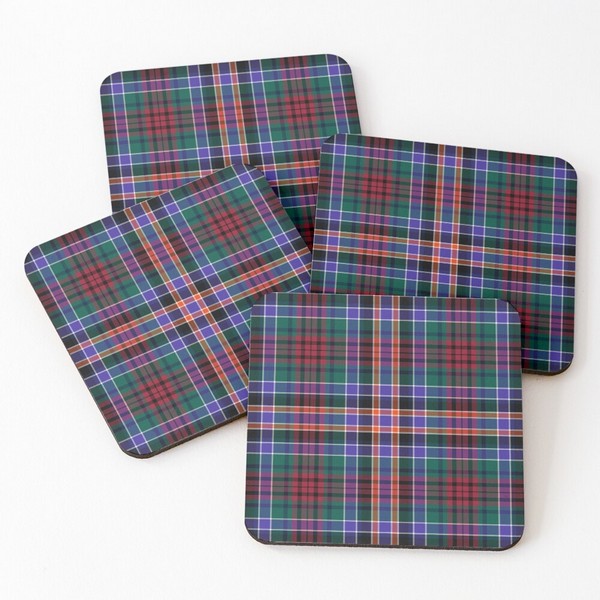 Huntly District tartan beverage coasters