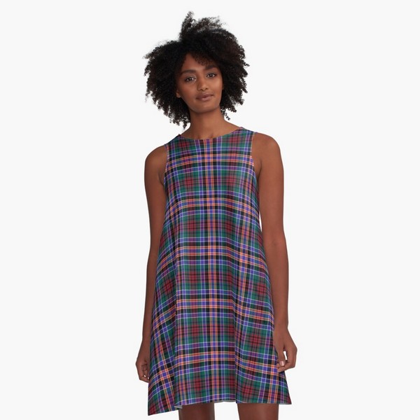 Huntly District tartan a-line dress