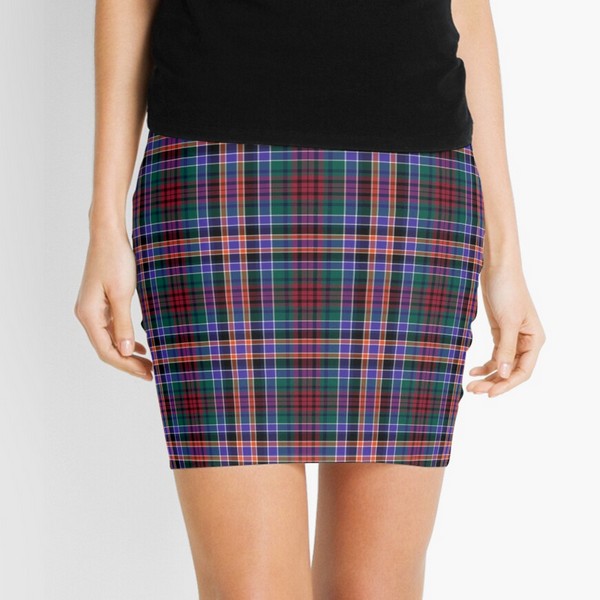 Huntly District tartan mini skirt