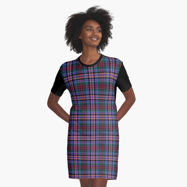 Huntly District tartan tee shirt dress