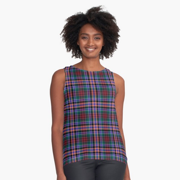 Huntly District tartan sleeveless top