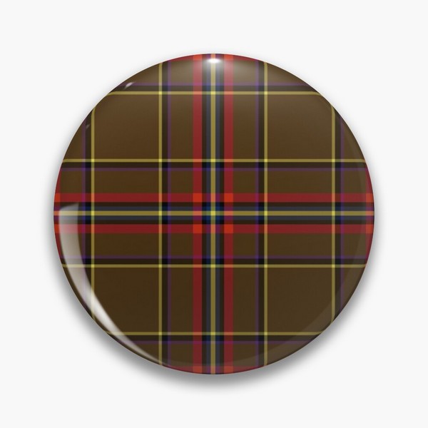 Inches tartan pinback button