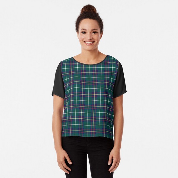 Inglis tartan chiffon top