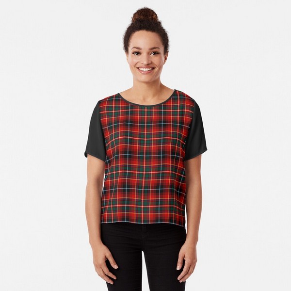 Innes tartan chiffon top