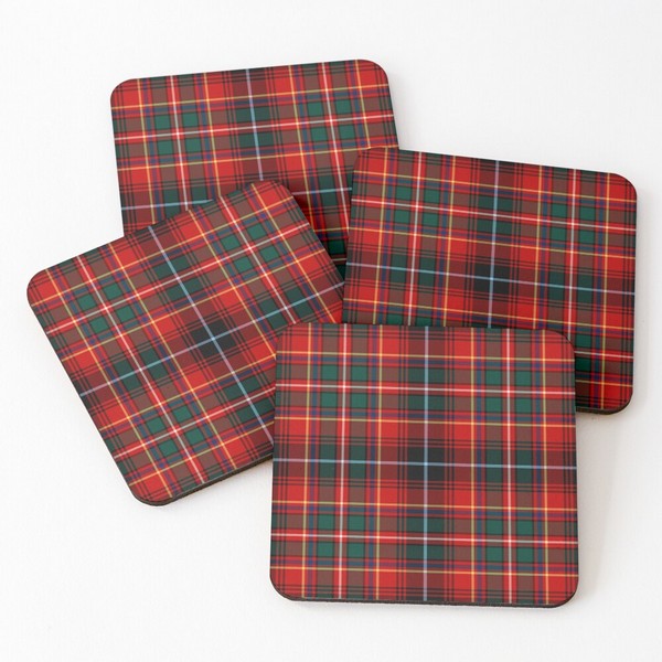 Innes tartan beverage coasters