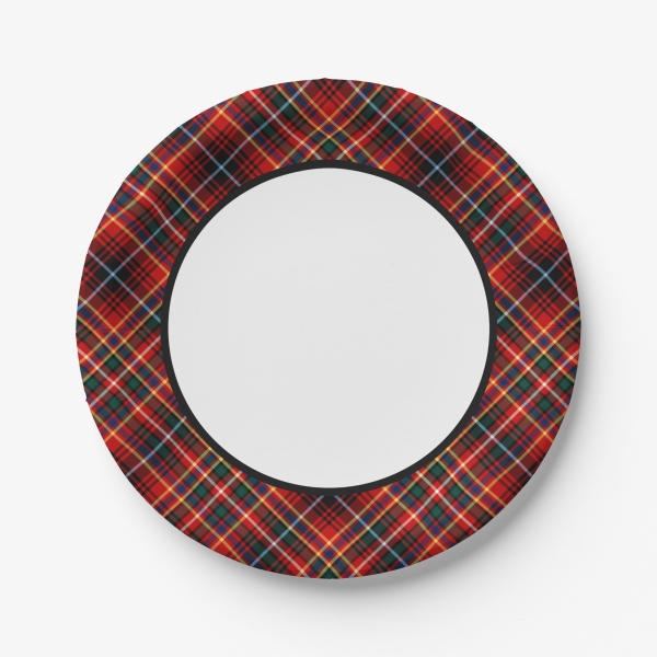 Innes tartan paper plate