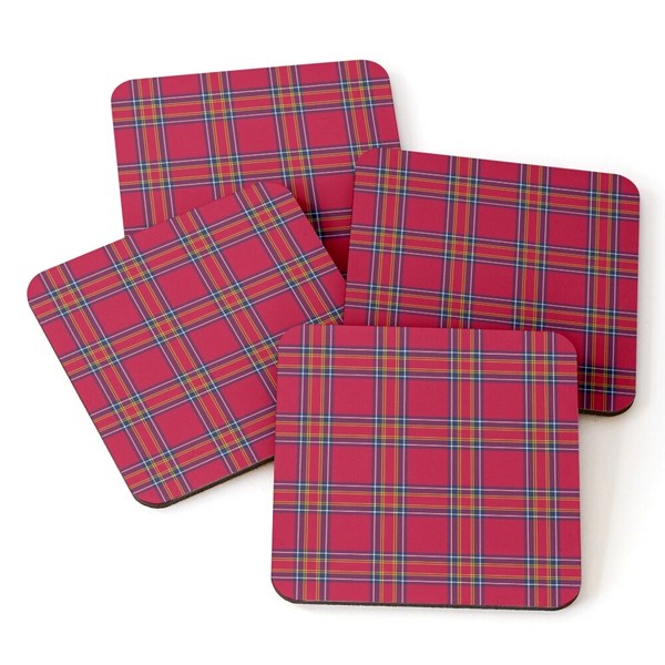 Inverness District tartan beverage coasters