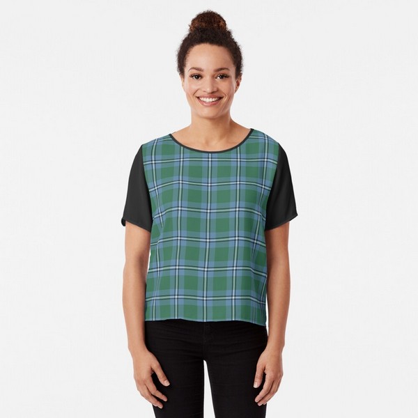 Irvine tartan chiffon top